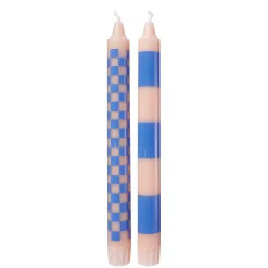 Butlers Kerzen-ART BOUGIE Stabkerze Checker 2er-Set