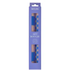 Butlers Kerzen-ART BOUGIE Stabkerze Checker 2er-Set