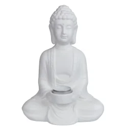 Butlers Teelichthalter|Kerzenhalter & Kerzenständer-BUDDHA Deko-Statue mit Kerzenhalter