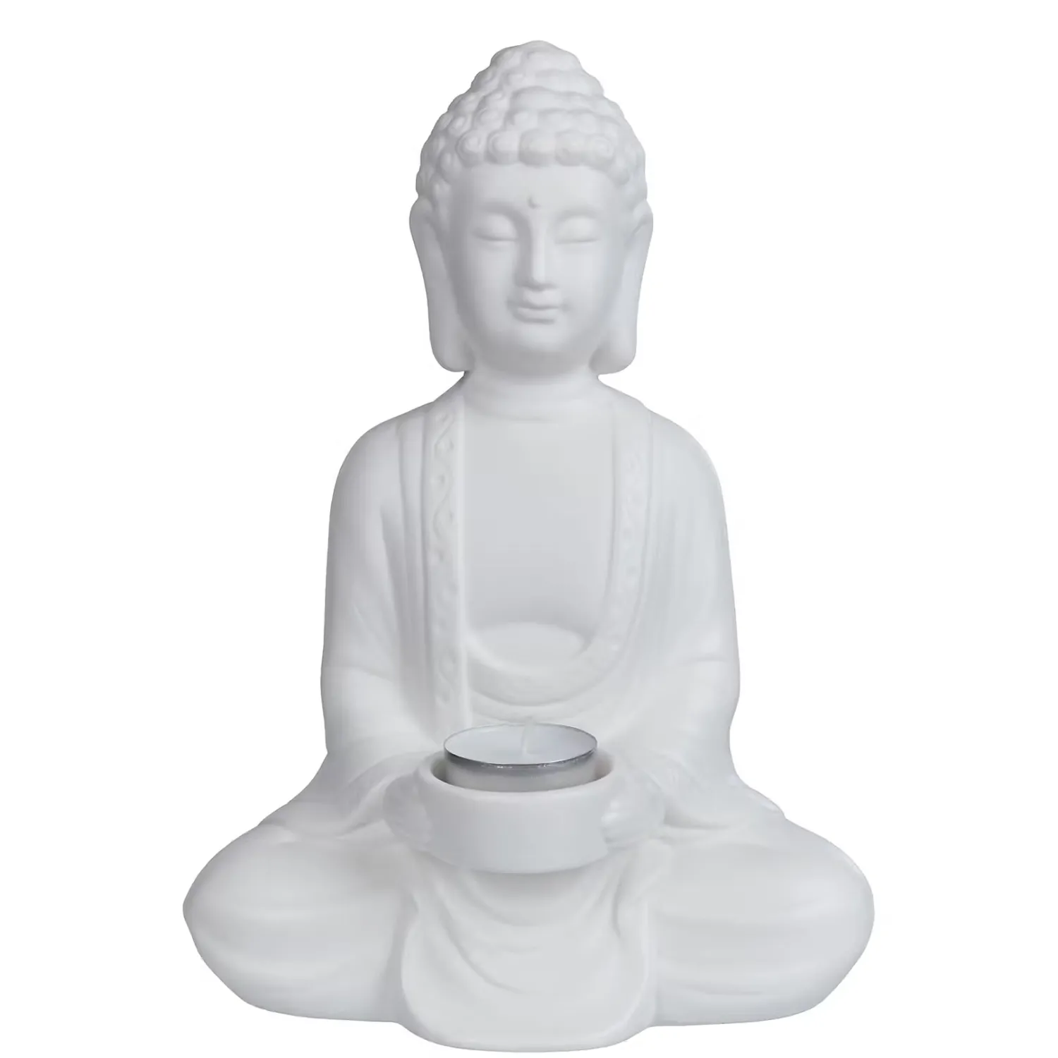 Butlers Teelichthalter|Kerzenhalter & Kerzenständer-BUDDHA Deko-Statue mit Kerzenhalter