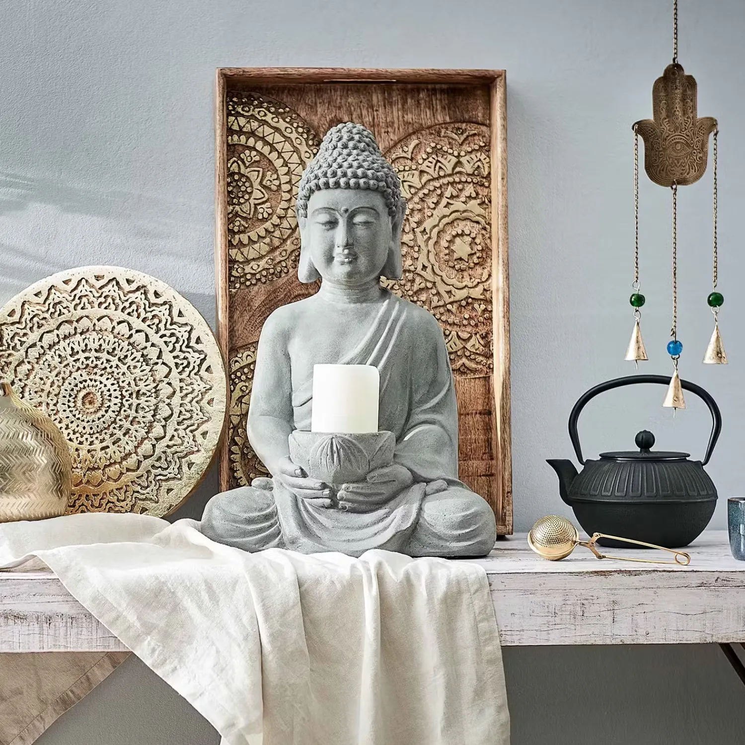 Butlers Kerzenhalter & Kerzenständer-BUDDHA Kerzenhalter