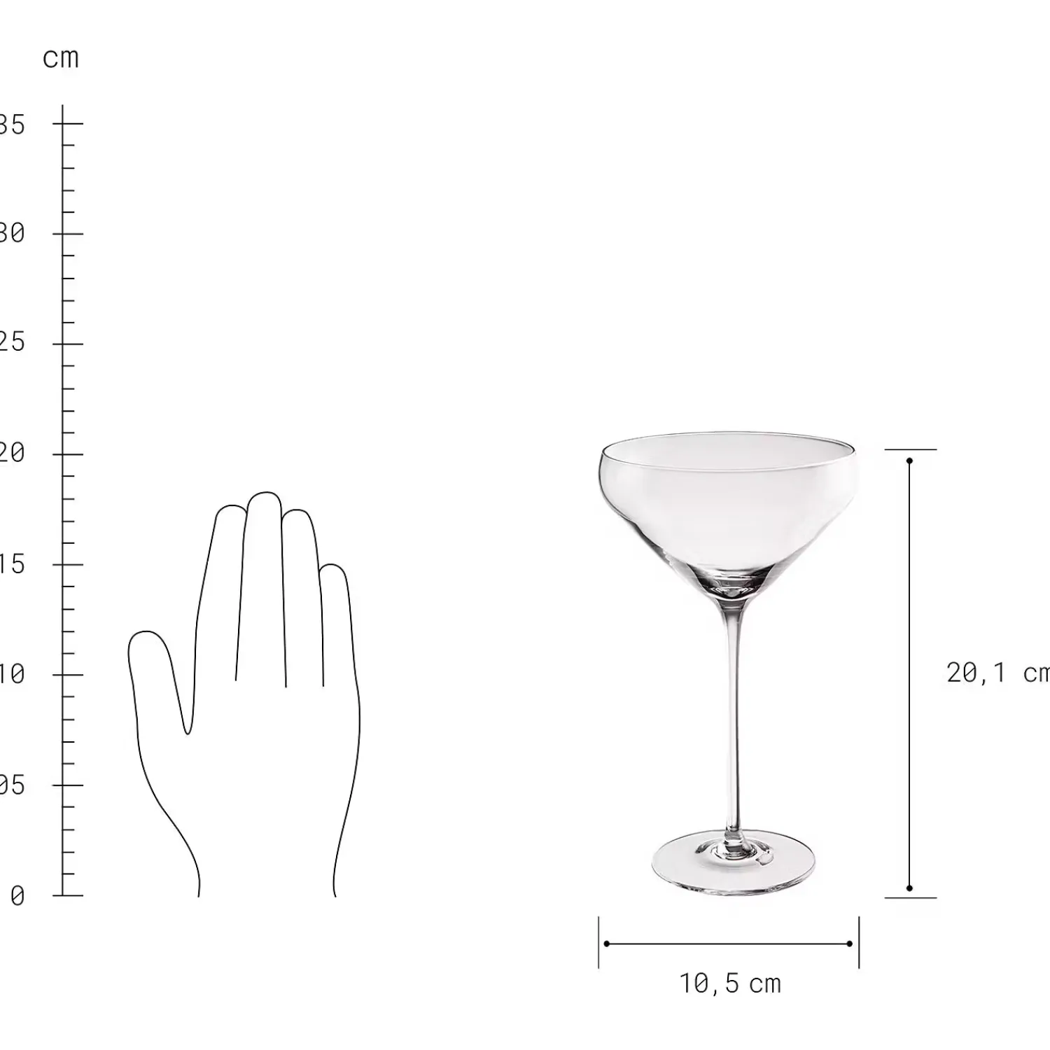 Butlers Cocktailgläser-CLASSY HOUR Cocktailglas 4er-Set