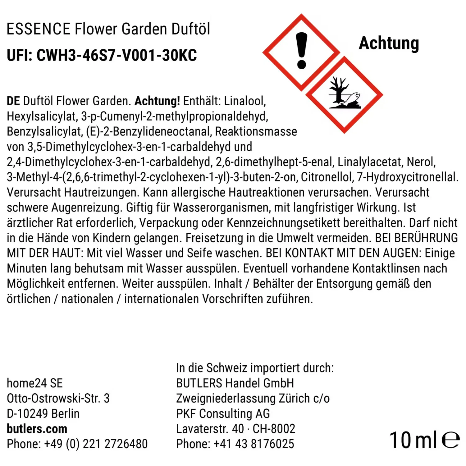 Butlers Raumdüfte|Raumdüfte & Diffuser-ESSENCE Duftöl FlowerGarden