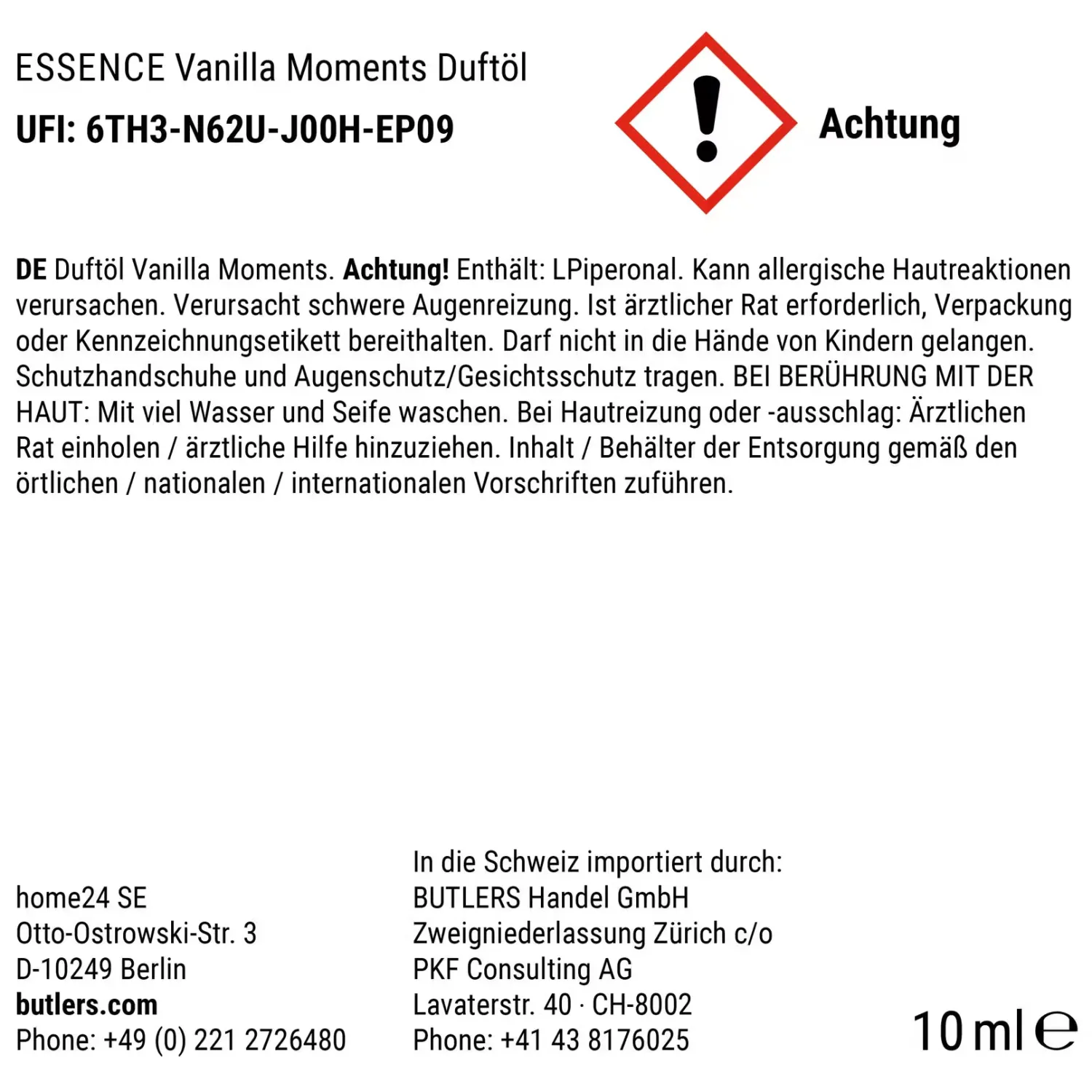 Butlers Raumdüfte|Raumdüfte & Diffuser-ESSENCE Duftöl Vanilla Moments