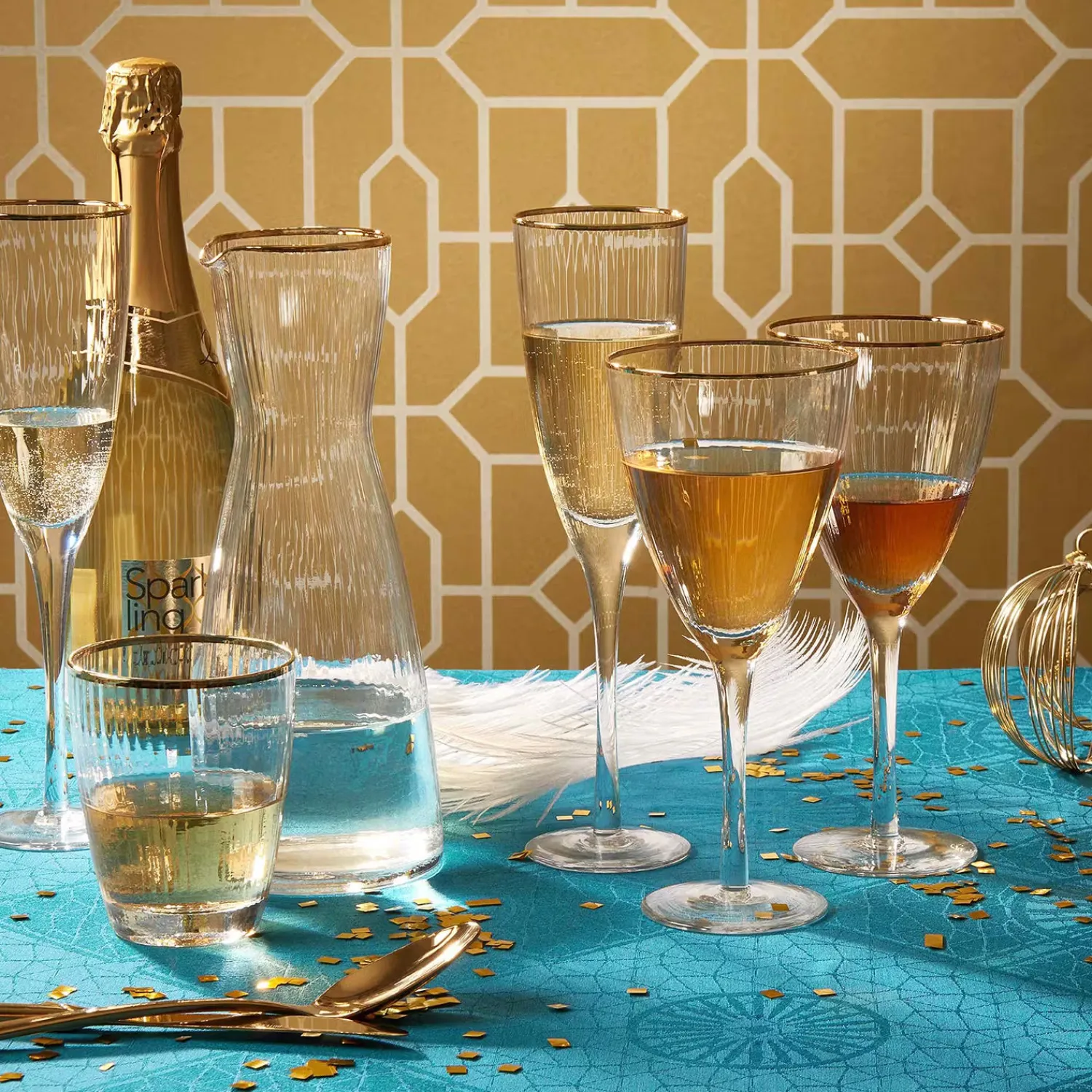 Butlers Wassergläser-GOLDEN TWENTIES Wasserglas 4er-Set