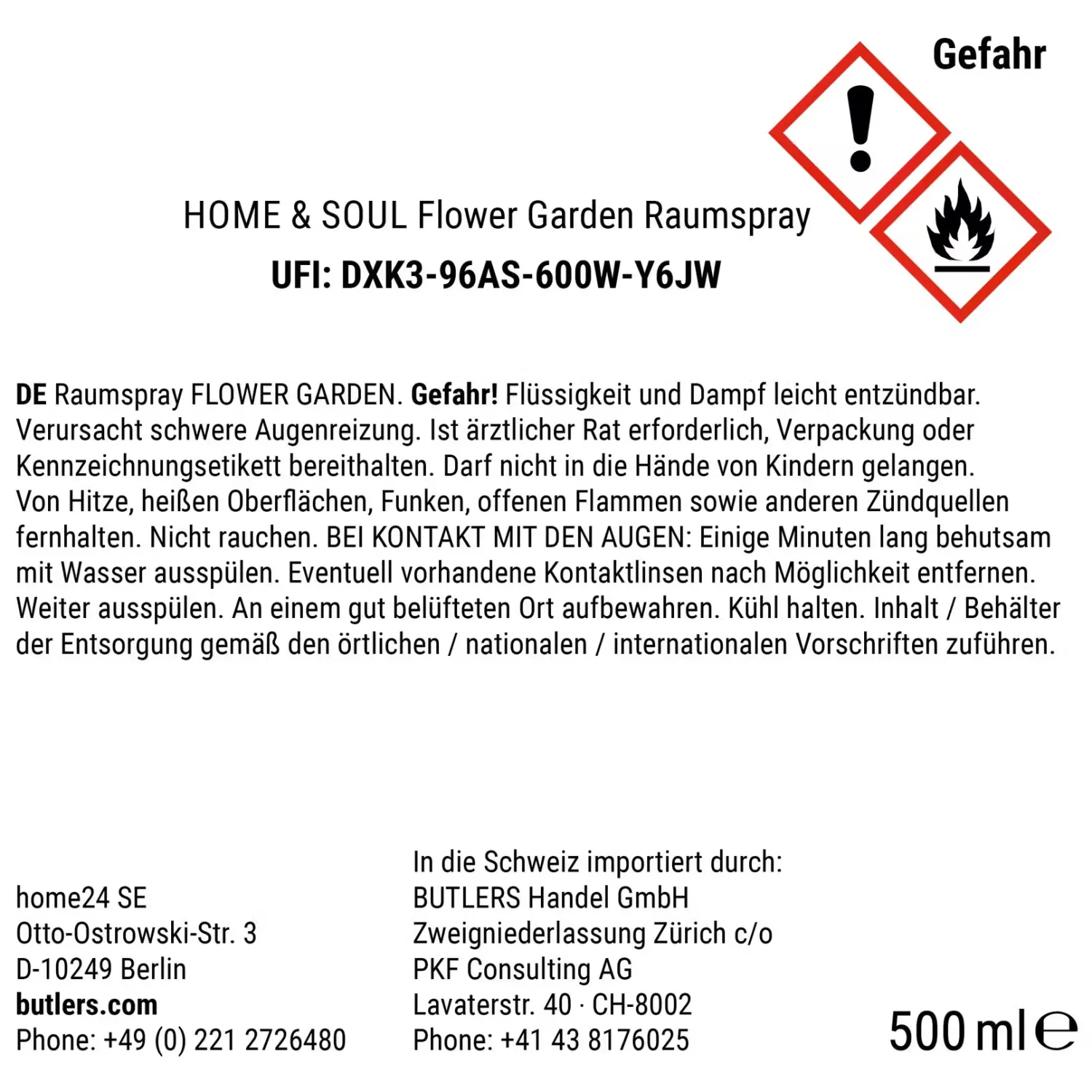 Butlers Raumdüfte|Raumdüfte & Diffuser-HOME & SOUL Raumspray Flower Garden