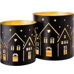 Butlers Windlichter|Kerzenhalter & Kerzenständer-LUMINOUS Windlicht Häuser