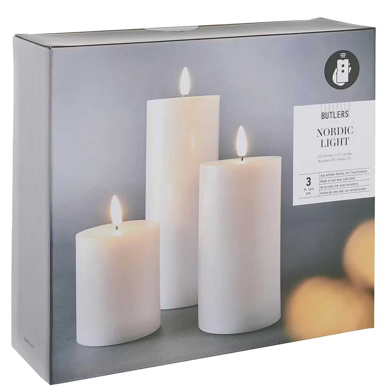 Butlers Lichterketten-NORDIC LIGHT LED-Kerzen-Set 4-tlg.