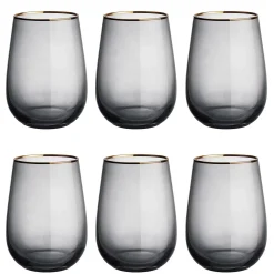 Butlers Wassergläser-TOUCH OF GOLD Gläser mit Goldrand 6er-Set