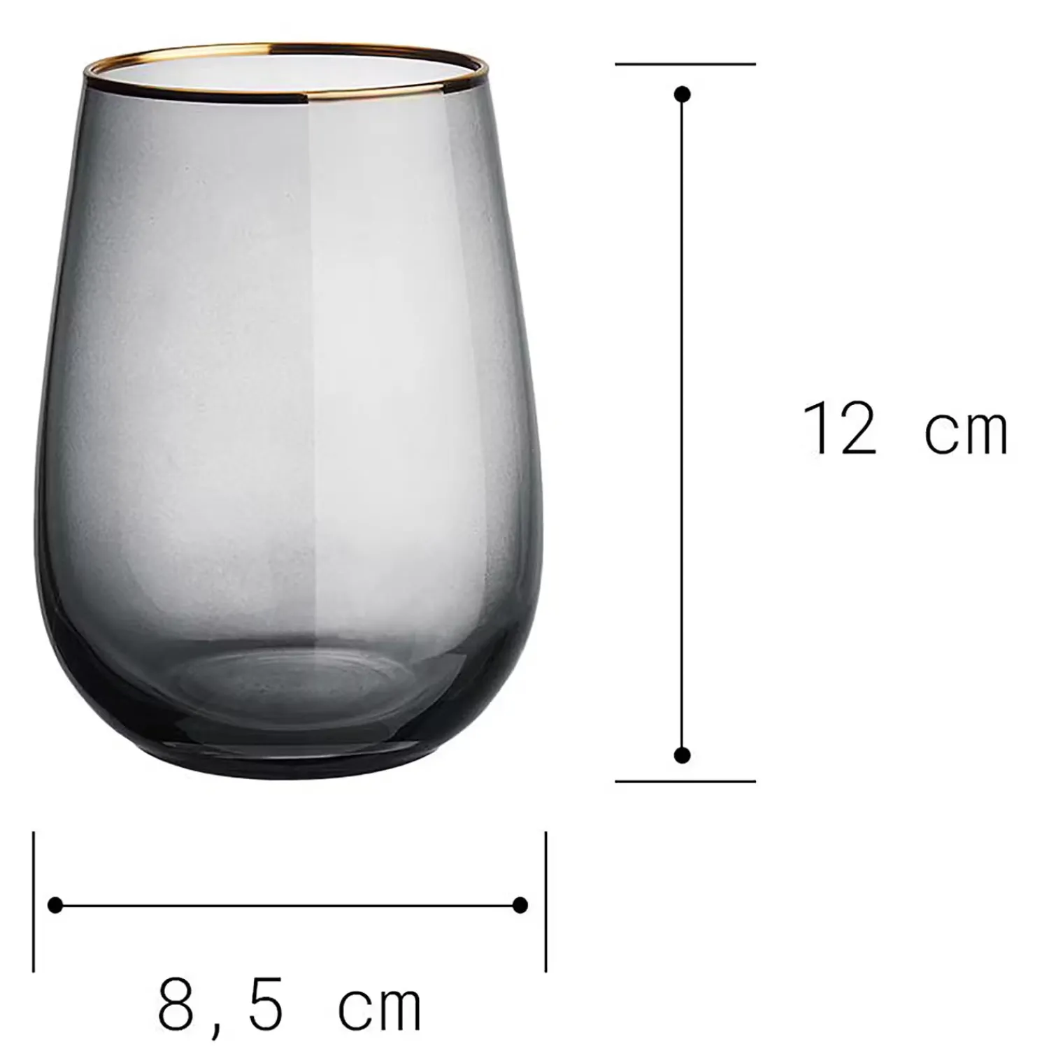 Butlers Wassergläser-TOUCH OF GOLD Gläser mit Goldrand 6er-Set