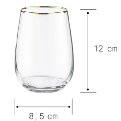 Butlers Wassergläser-TOUCH OF GOLD Trinkglas 6er-Set